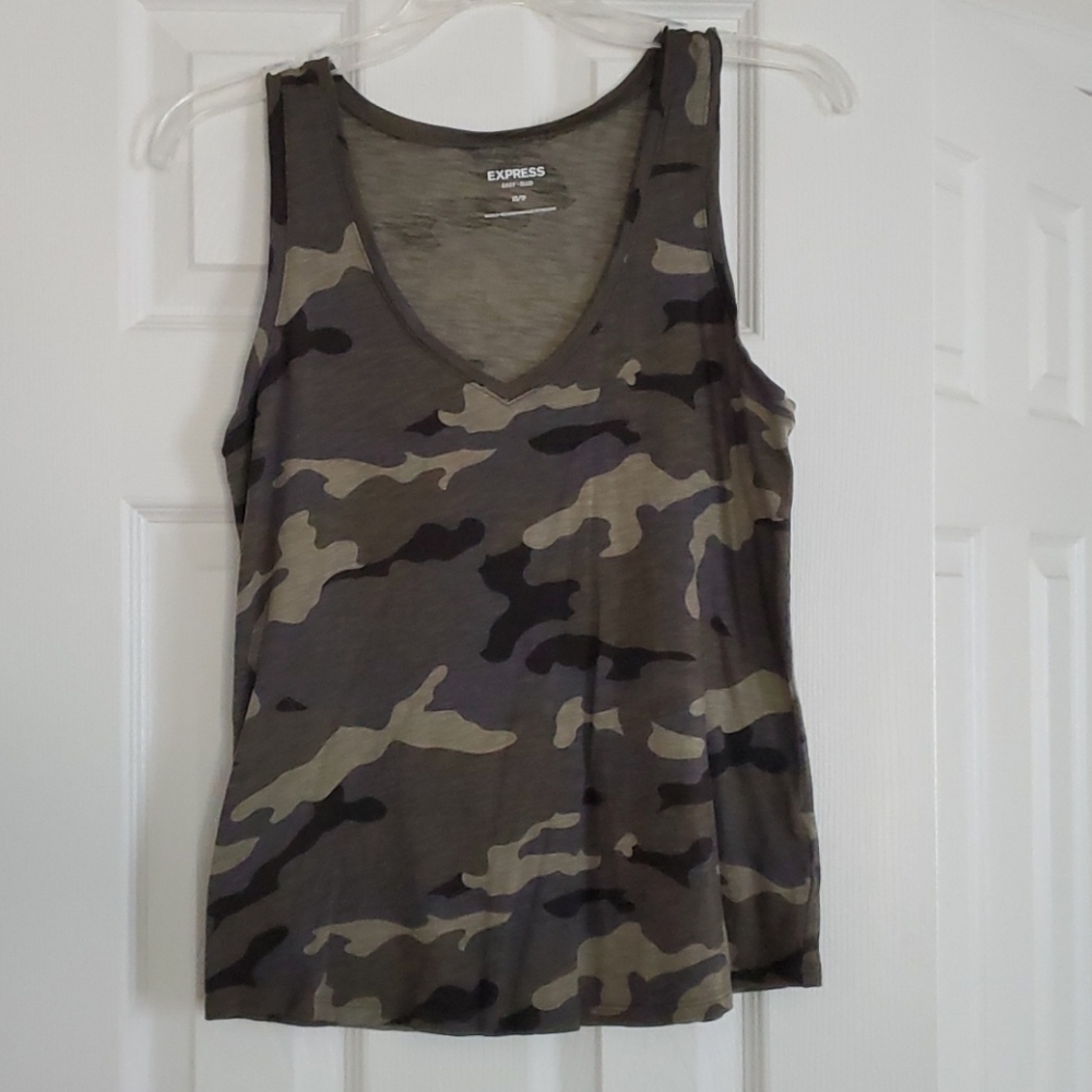 Express camo v neck tank